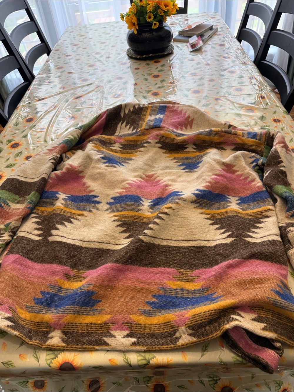 Southwestern Button-Front Women’s Cardigan Jacket - Multicolor - Picture 5 of 7